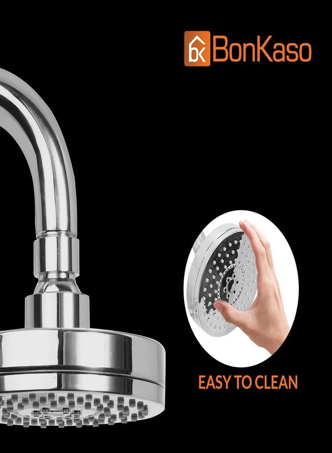 BonKaso رأس دش BonKaso SH-2061 ABS مقاس 10 سم للحمام، بلمسة نهائية من الكروم (عبوة من قطعة واحدة) - Image 2